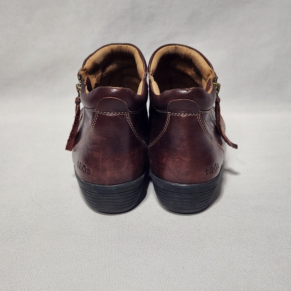 women's TAOS Habit brown Leather ankle Boots‎ size 11 side zip booties - Picture 4 of 9